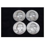 1954 P, 55 P, 57 P/D WASH. QUARTERS 90%