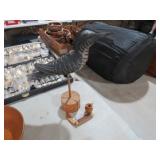 CARVED WOOD BIRD, FOLDING KNIFE&PITCHER