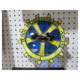 HANDMADE USS BUSHNELL AS 15 STAINED GLASS WALL HAN