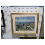 FRAMED SEASIDE ARTIST SIGNED PRINT