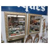 (2) ORNATE FRAMED BEVELED WALL MIRRORS