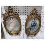 (2) ORNATE FRAMED PINKIE & BLUE BOY PRINTS
