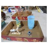 COLL. ART GLASS VASES, FIGURINE & MISC