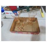 PINK DEPRESSION ETCHED GLASSES