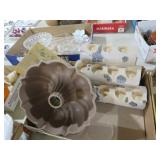BUNDT CAKE PAN, BOOK BOX & RESIN LOG VOTIVE HOLDER