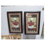 PAIR FRAMED BISTRO & BON APPETIT FIGURES