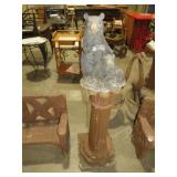 CONCRETE COLUMN WITH BEAR  FIGURE