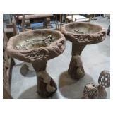 (2) CONCRETE PLANTER W/ SQUIRREL FIGURE ON COLUMN