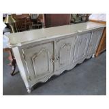 VTG SOLID WOOD 4DR DISTRESSED  DRESSER