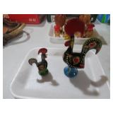 HANDPAINTED PORTUGESE METAL ROOSTERS
