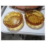 ANCHOR HOCKING AMBER ASHTRAYS
