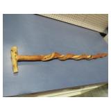 HAND MADE CEDAR TWIST WALKING CANE