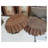 (2) METAL BOTTLE CAPS FOR ADV DISPLAY