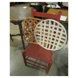 COUNTRY CHAIR W/ (2) TOBACCO BASKETS