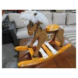 UT TN PAINTED WOOD ROCKING HORSE