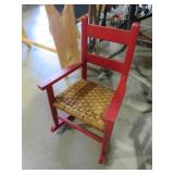 PAINTED WOVEN SEAT CHILDS COUNTRY ROCKER