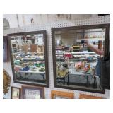 (2) FRAMED BEVELED WALL MIRRORS