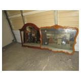 (2) WOOD FRAMED WALL MIRRORS