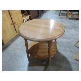SOLID WOOD RD 2 TIER SIDE TABLE