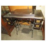 ANTIQUE NEW GLENWOOD TREADLE SEWING MACHINE