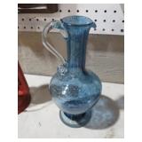 HAND BLOWN CONTROL BUBLE ART GLASS PITCHER VASE