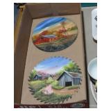 (2) NICE HAND PAINTED SAW BLADES