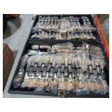 FLATWARE BOX FULL OF GOLDTONE FLATWARE