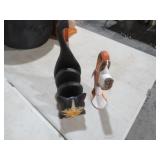 CARVED WOOD CAT & DOG LETTER/GLASSES HOLDERS