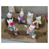 COLLECTION VINTAGE CERAMIC CLOWN FIGURINES