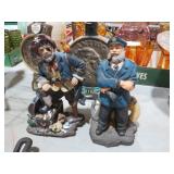 10" WOODEN SEA CAPTIAN STATUES
