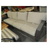 RATTAN WOVEN 2 PC PADDED SEAT SOFA