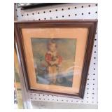 FRAMED CHILD W/ DOG PRINT