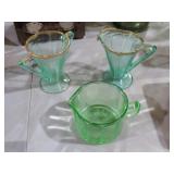 (3) PCS VTG VASELINE GLASS - GLOWS
