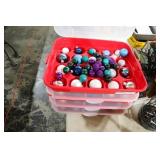 PLASTIC TOTES W/ ORNAMENTS