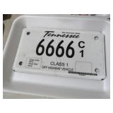 RARE 666 MOTORCYCLE TAG