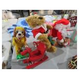 COLL. CHRISTMAS SANTA, DOGS & ROCKING HORSE