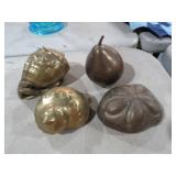COLL. BRASS SEASHELLS, FRUIT & MISC