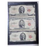 (2)SERIES 1953 $2 AND (1) SERIES 1953 $5 RED SEAL