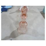 PINK DEPRESSION GLASS KEWPIE DOLL BELL