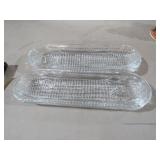 VIN. JEANETTE PRESSED GLASS CORN ON THE COBB TRAYS