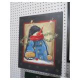 PIECE ON EARTH SNOWMAN ON CANVAS