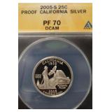 2005 S CALIFORNIA QUARTER 90% PF70DCAM