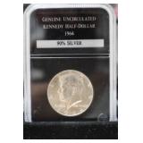 1964 P KENNEDY HALF DOLLAR 90% PCS UNC