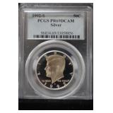 1992 S KENNEDY HALF DOLLAR 90% PCGS PR69DCAM