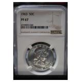 1963 P FRANKLIN HALF DOLLAR 90% NGC PF 67