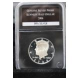 2006 S KENNEDY HALF DOLLAR 90% GENUINE PROOF