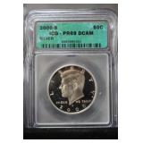 2000 S KENNEDY HALF DOLLAR 90% PR69DCAM