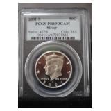 2001 S KENNEDY HALF DOLLAR 90% PR69DCAM