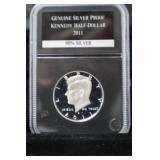 2011 S KENNEDY HALF DOLLAR 90% GENUINE PROOF