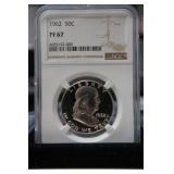 1962 P FRANKLIN HALF DOLLAR 90% NGC PF 67